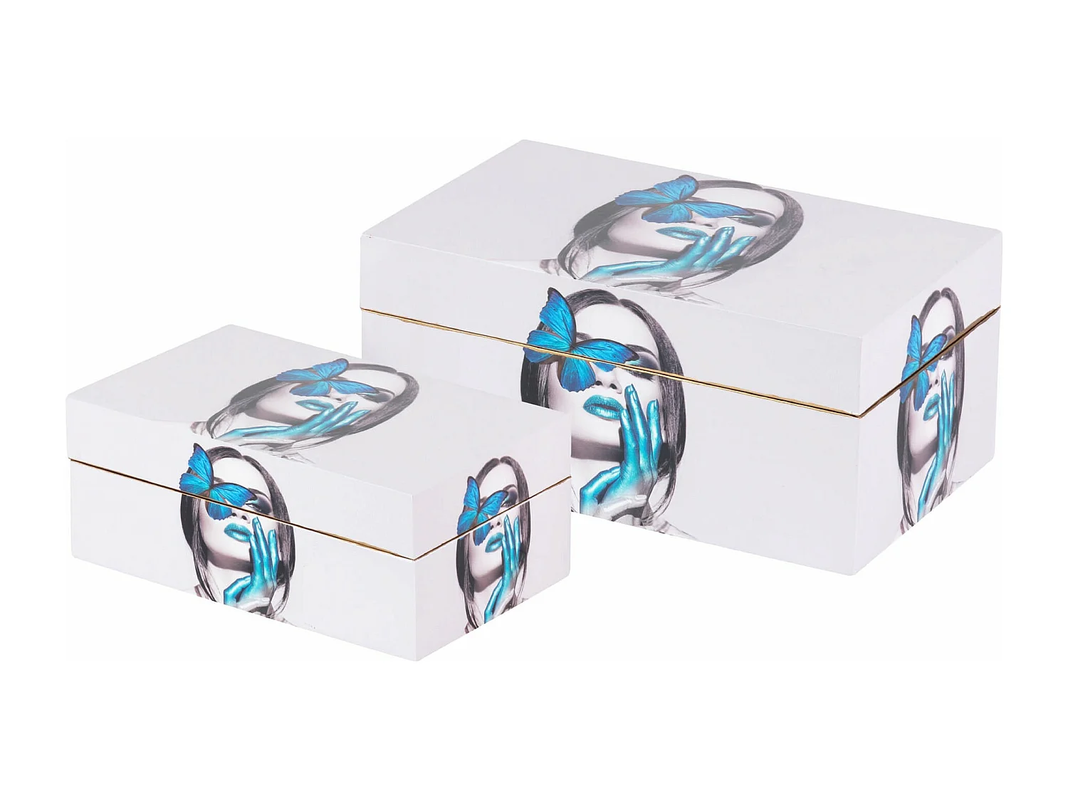 Set 2 Cajas Retrato 25x15x11/20x12x8 Cm