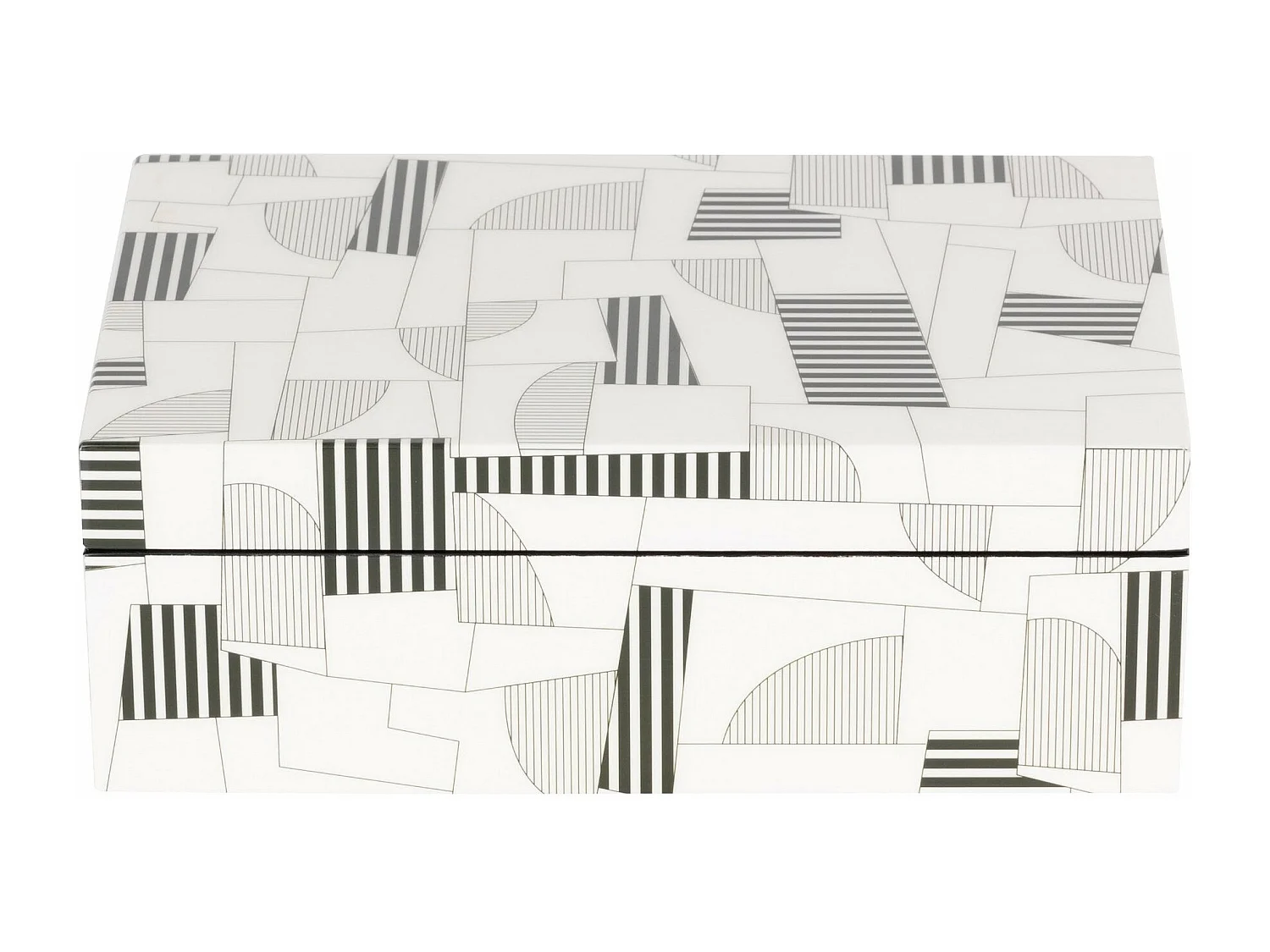 Caja Mdf Gris Blanco 28x18x10 Cm