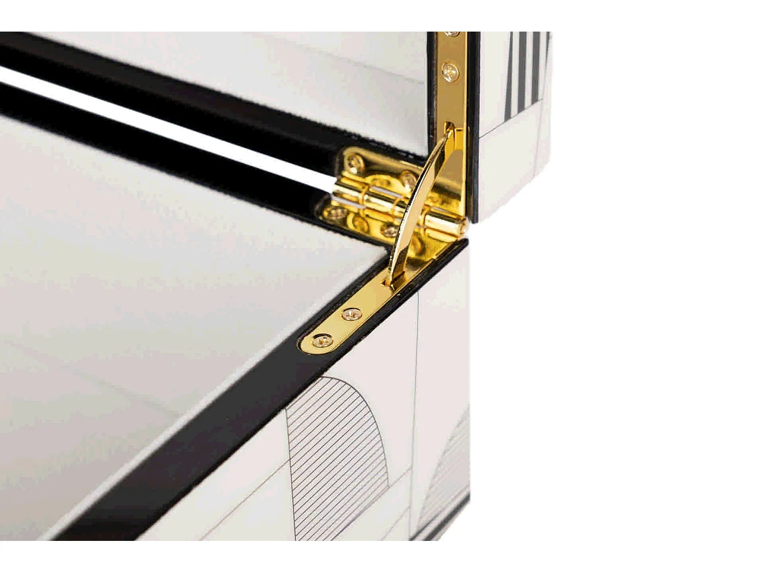 Caja Mdf Gris Blanco 28x18x10 Cm