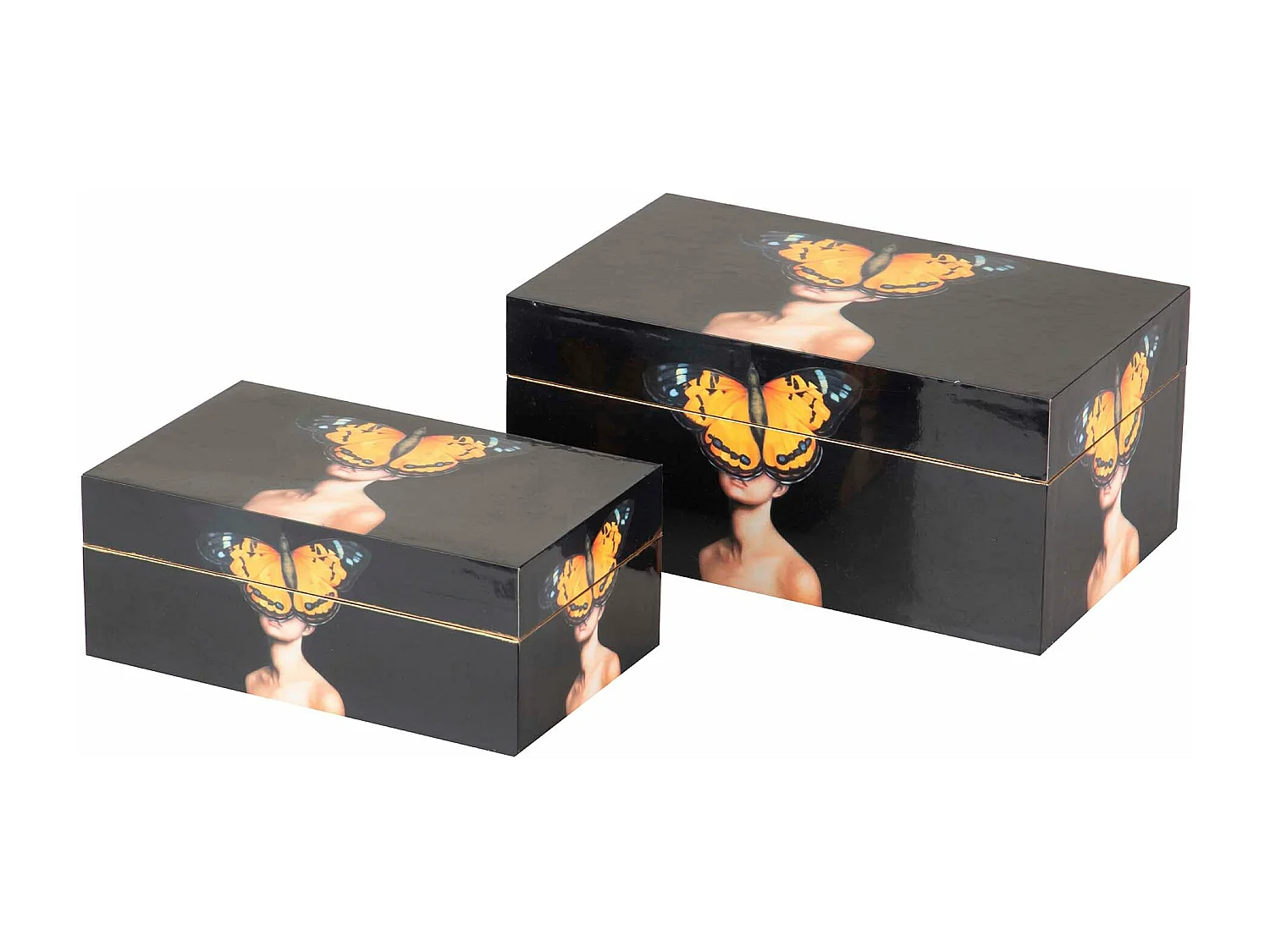 Set 2 Cajas Retrato 25x15x11/20x12x8 Cm