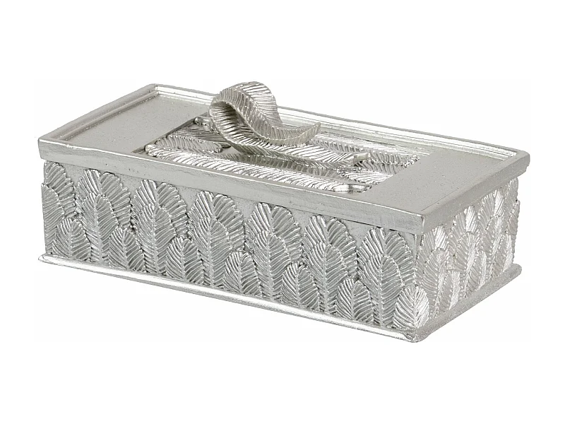 Caja Resina Plata Envejecida 20x10x7,5 Cm