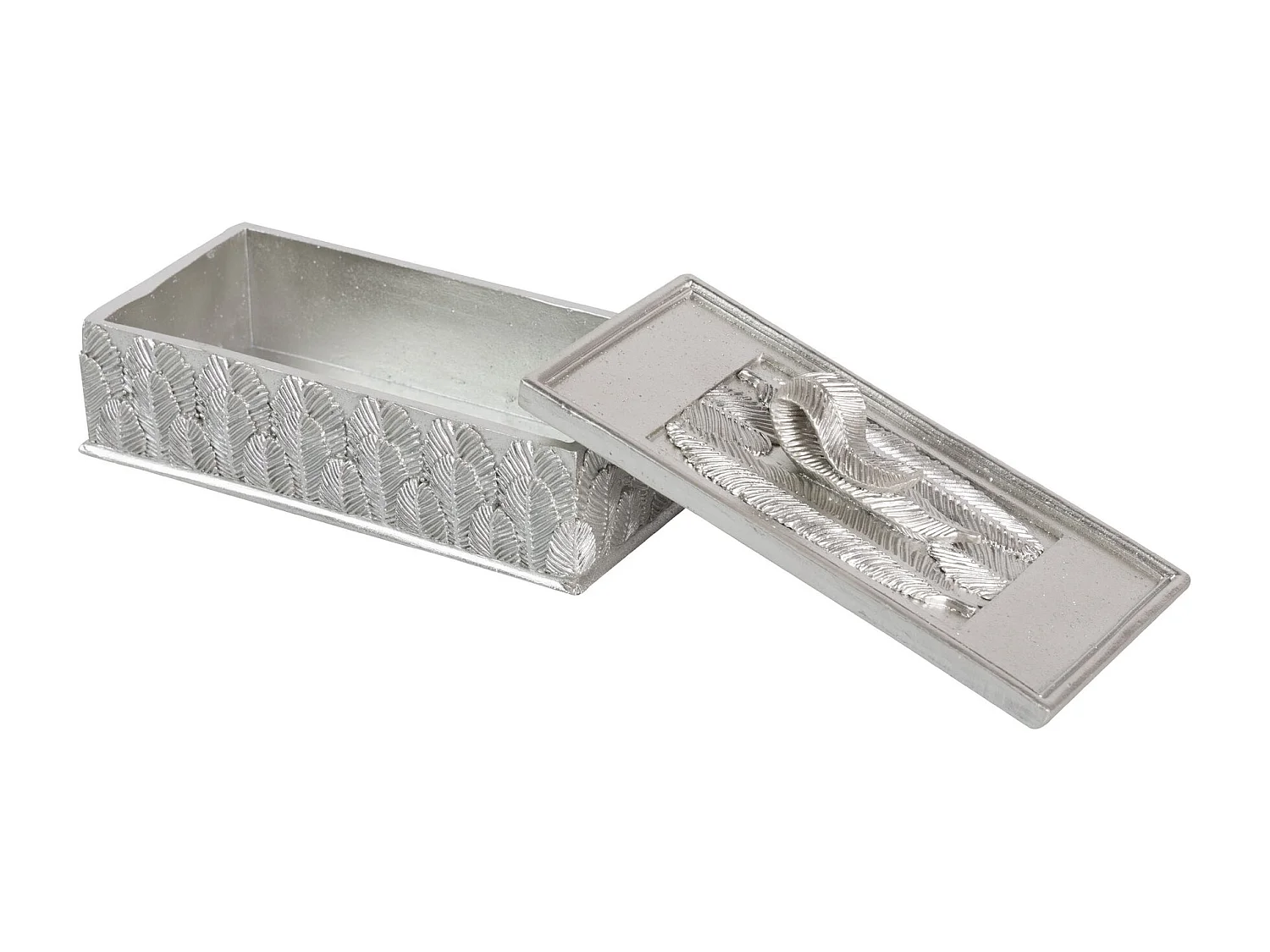 Caja Resina Plata Envejecida 20x10x7,5 Cm