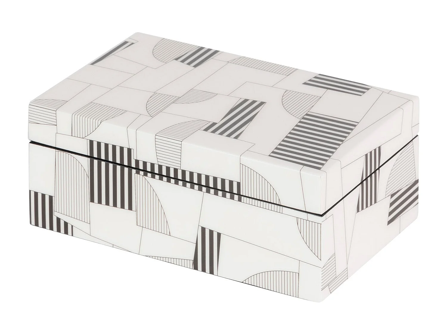 Caja Mdf Gris Blanco 20x12x8 Cm