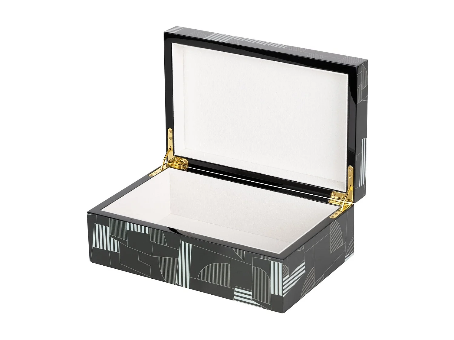 Caja Mdf Negro Gris  28x18x10 Cm