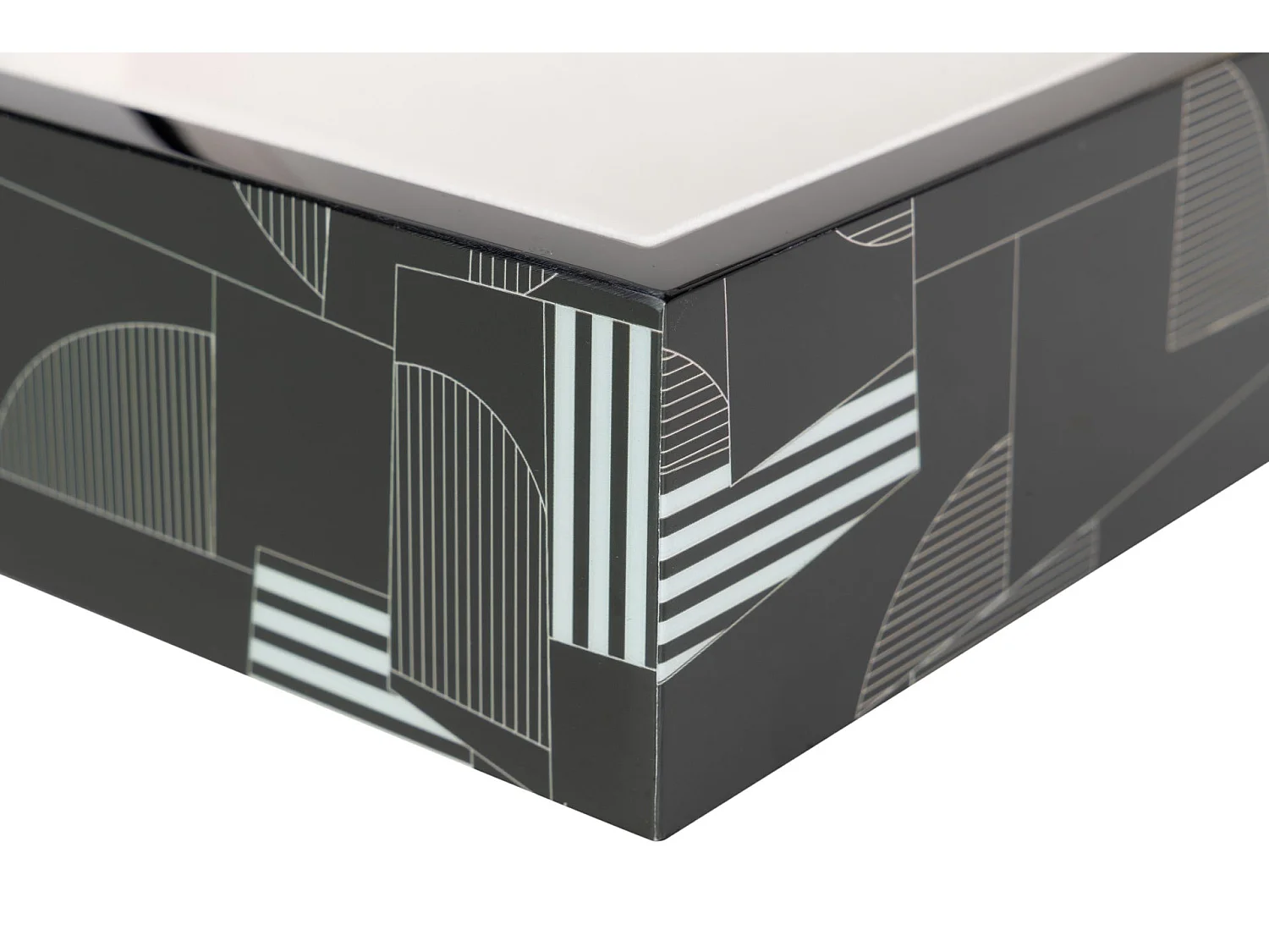 Caja Mdf Negro Gris  28x18x10 Cm