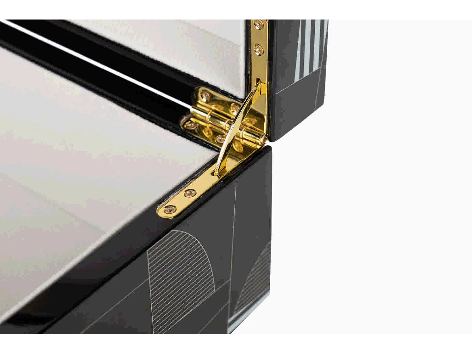 Caja Mdf Negro Gris  28x18x10 Cm