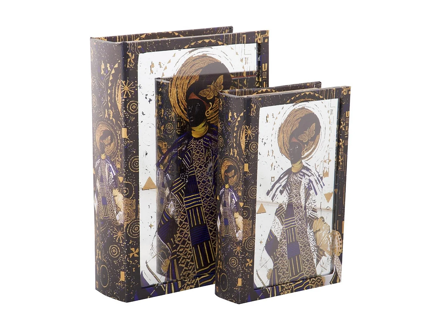 Set 2 Cajas Libro Espejo 21x7x30 / 16x5x24 Cm