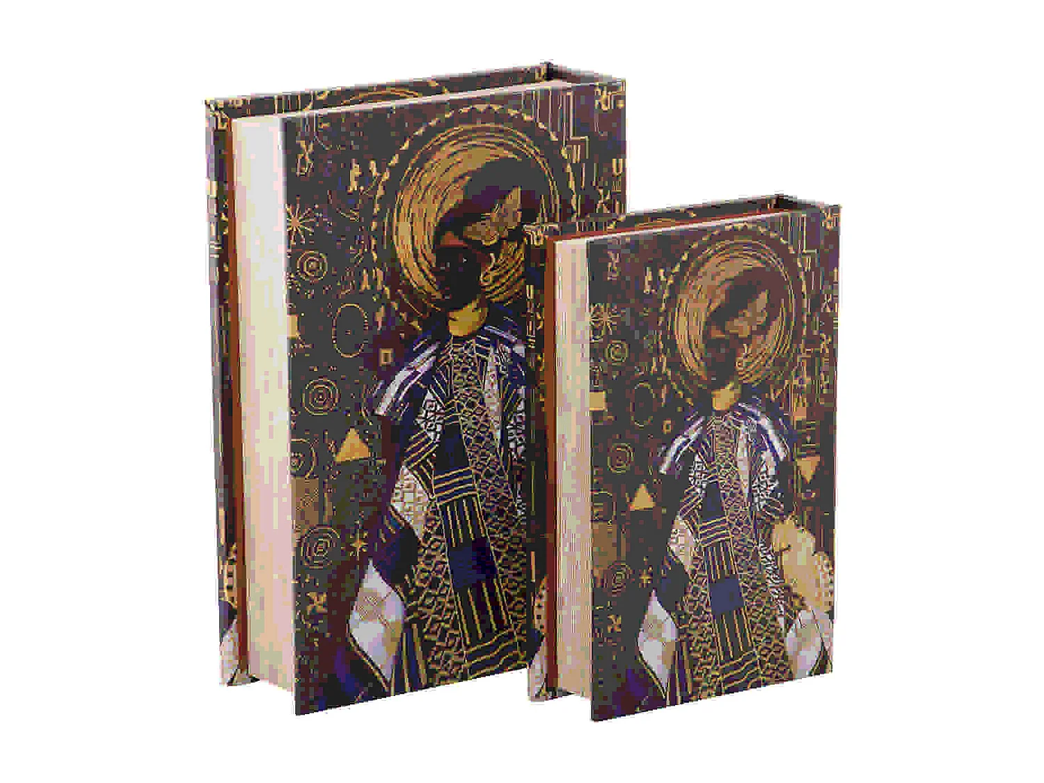 Set 2 Cajas Libro Espejo 21x7x30 / 16x5x24 Cm