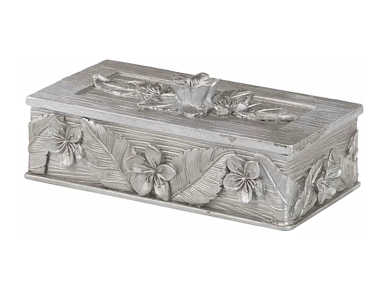 Caja Resina Plateada 20x11x8 Cm