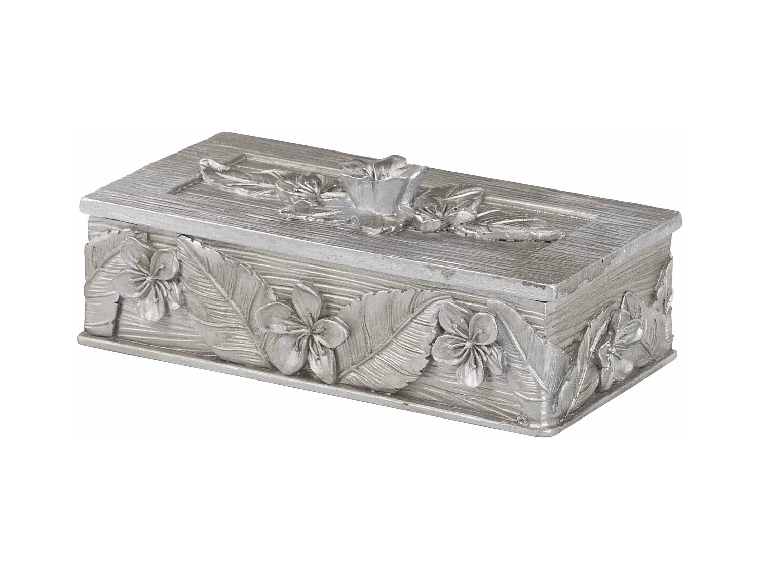 Caja Resina Plateada 20x11x8 Cm