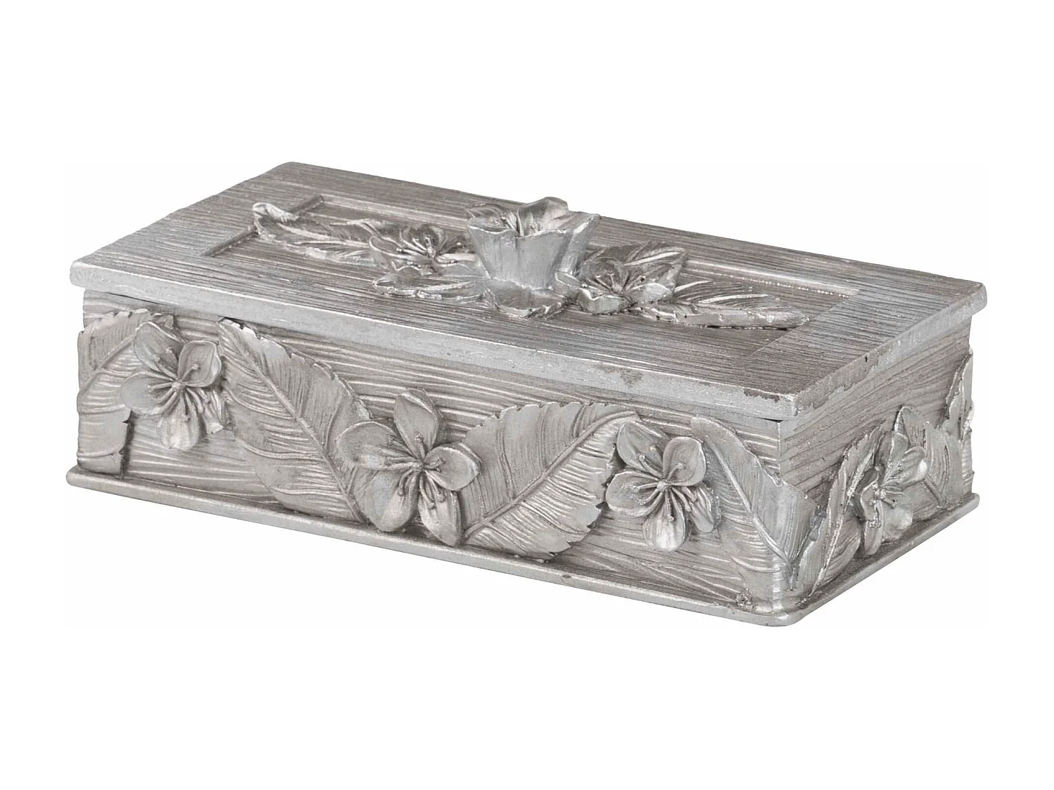 Caja Resina Plateada 20x11x8 Cm