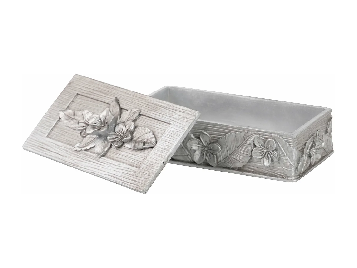 Caja Resina Plateada 20x11x8 Cm