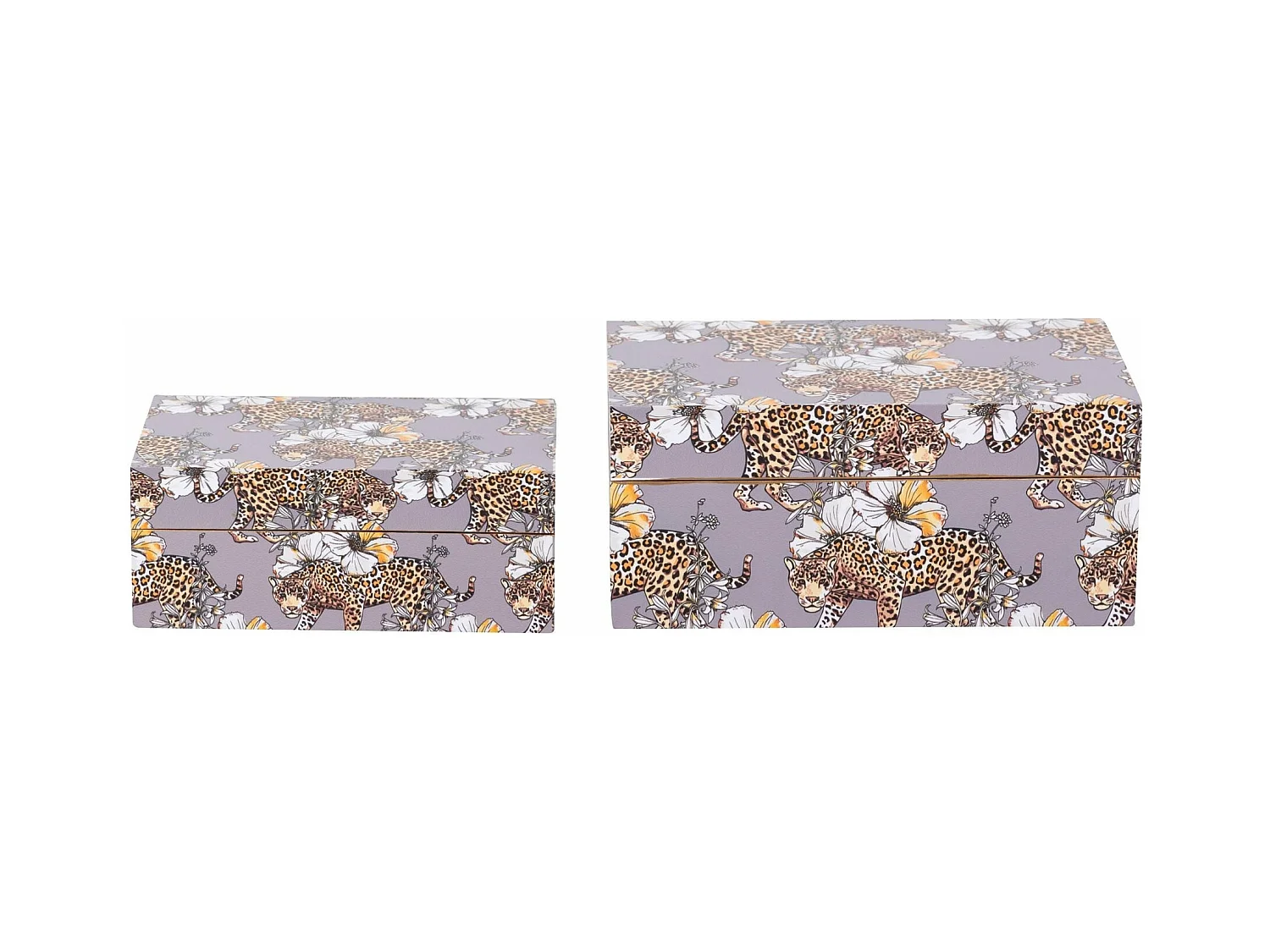 Set 2 Cajas Leopardo 25x15x11/20x12x8 Cm