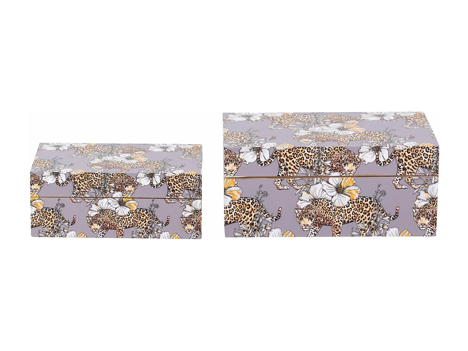 Set 2 Cajas Leopardo 25x15x11/20x12x8 Cm