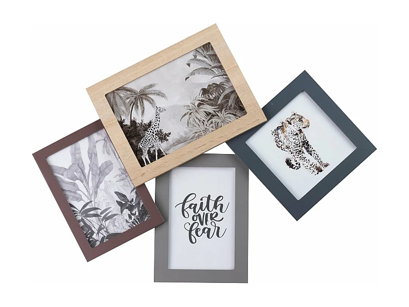 Portafotos Multiple Natural Negro 40x3x26 Cm