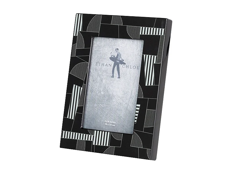 Portafotos Mdf Negro Gris 10x15 Cm