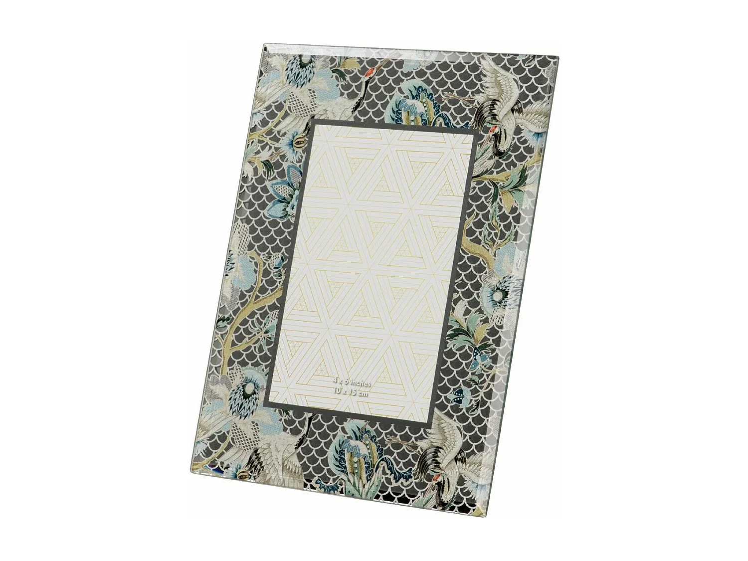 Portafotos Espejo Impresion Flores 10x15 Cm