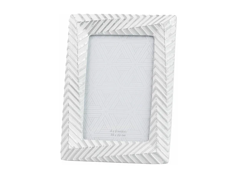 Portafotos Resina Plateado Blanco 10x15 Cm