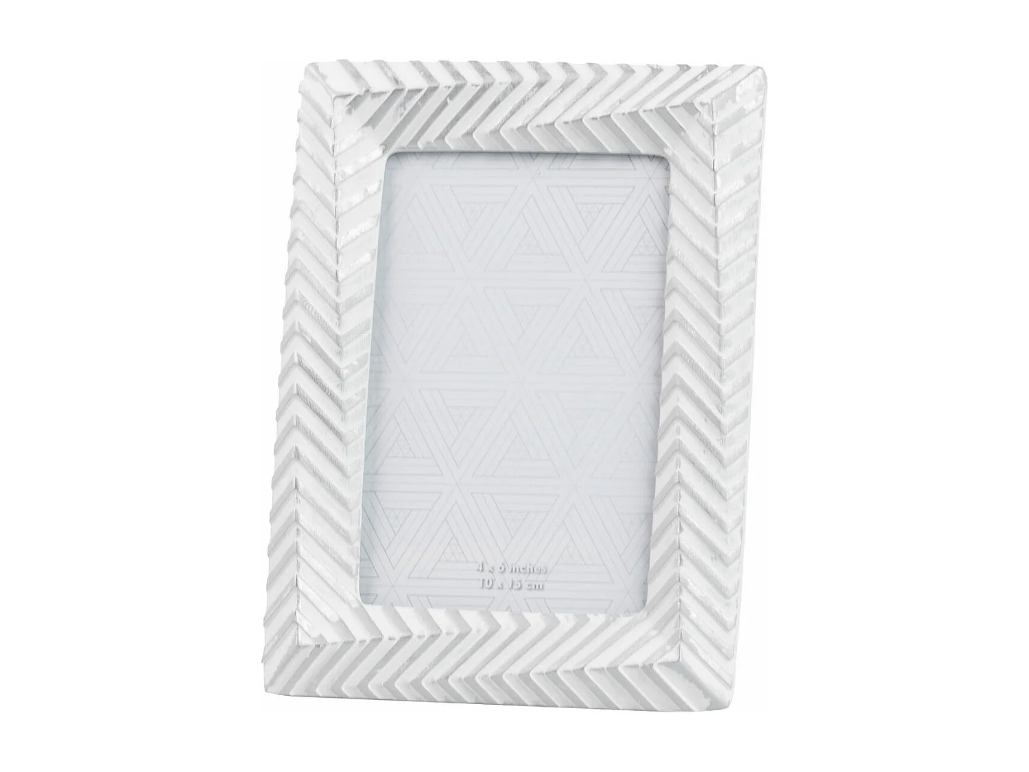 Portafotos Resina Plateado Blanco 10x15 Cm