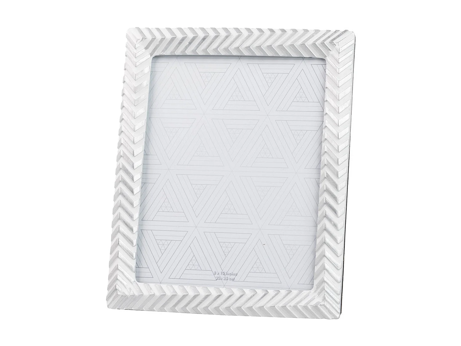 Portafotos Resina Plateado Blanco 20x25 Cm