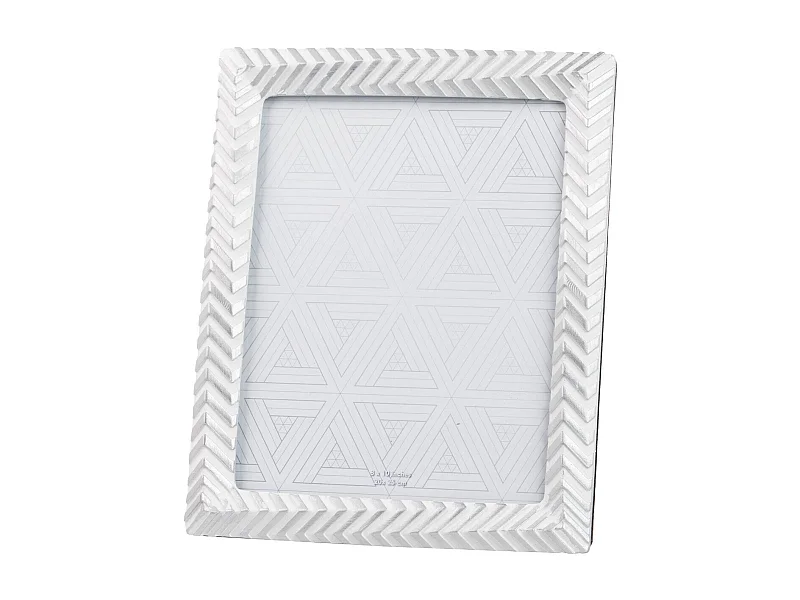 Portafotos Resina Plateado Blanco 20x25 Cm