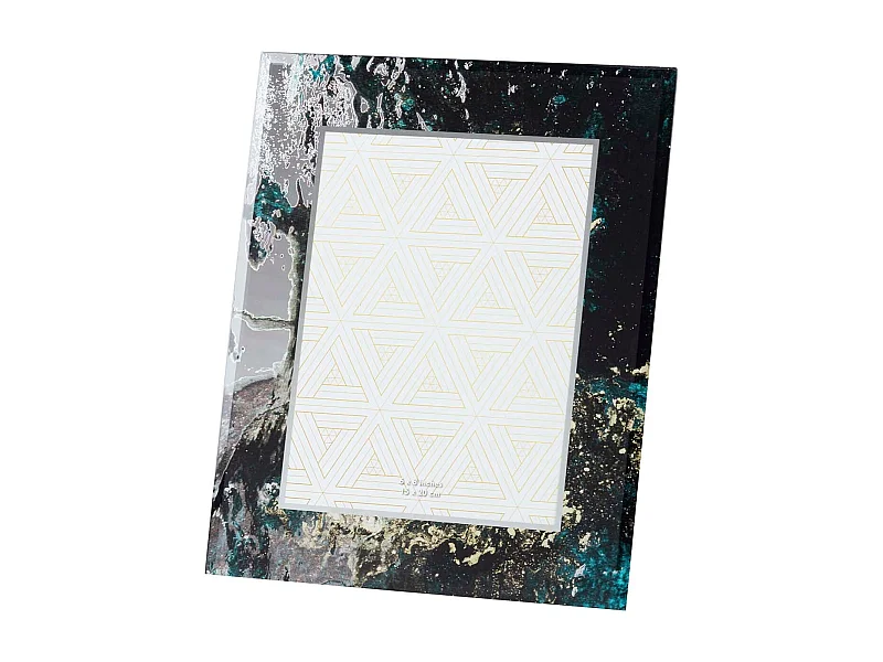 Portafotos Cristal Impresion Negro-dorado 15x20cm