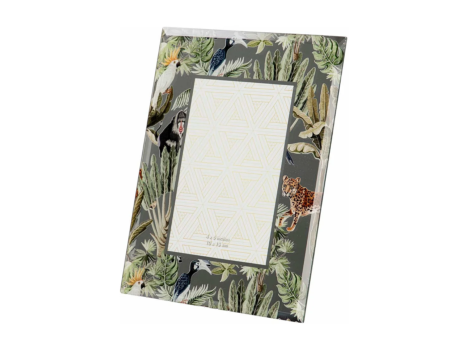 Portafotos Espejo Impresion Flores 10x15 Cm