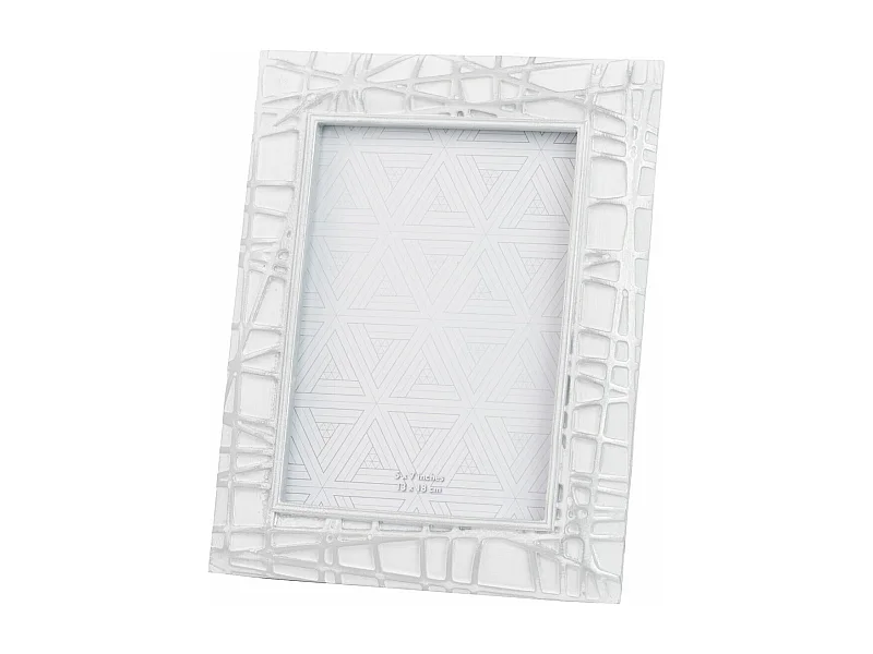 Portafotos Resina Plateado Blanco 13x18 Cm