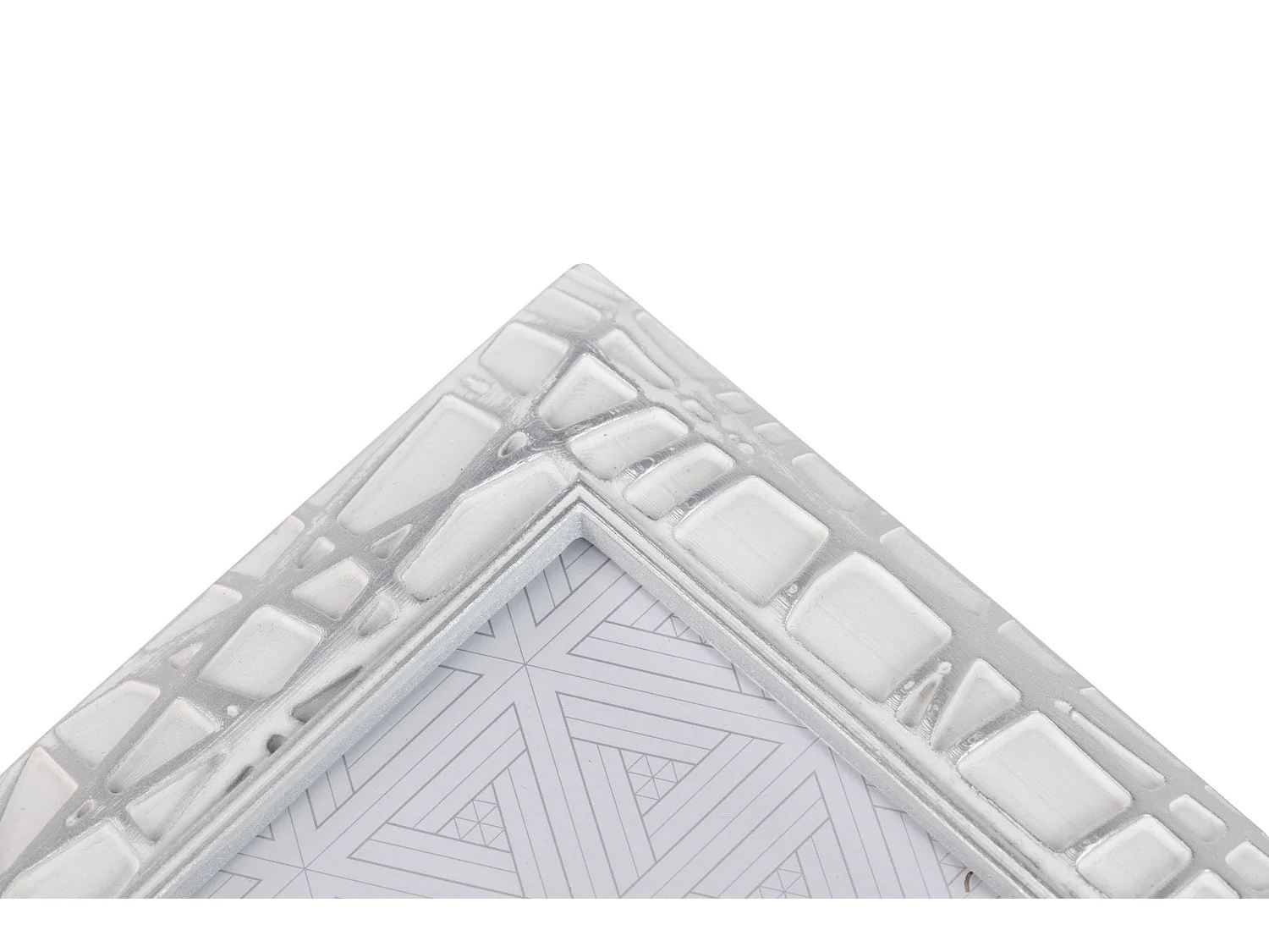 Portafotos Resina Plateado Blanco 13x18 Cm