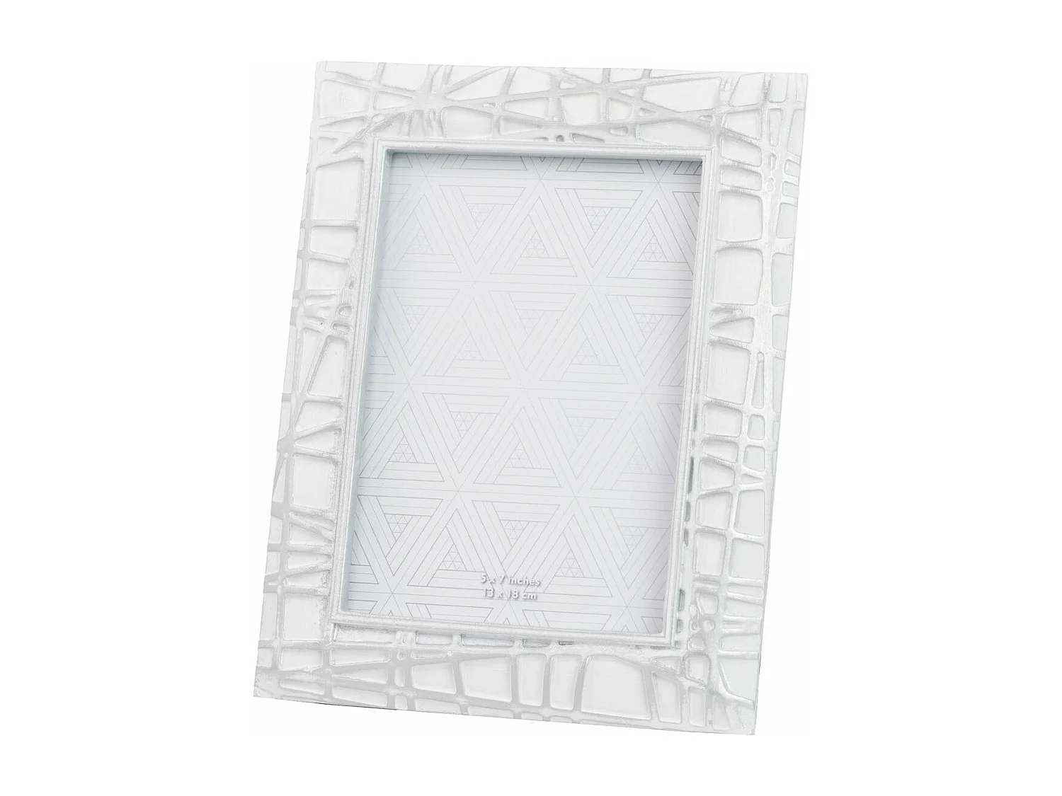 Portafotos Resina Plateado Blanco 13x18 Cm