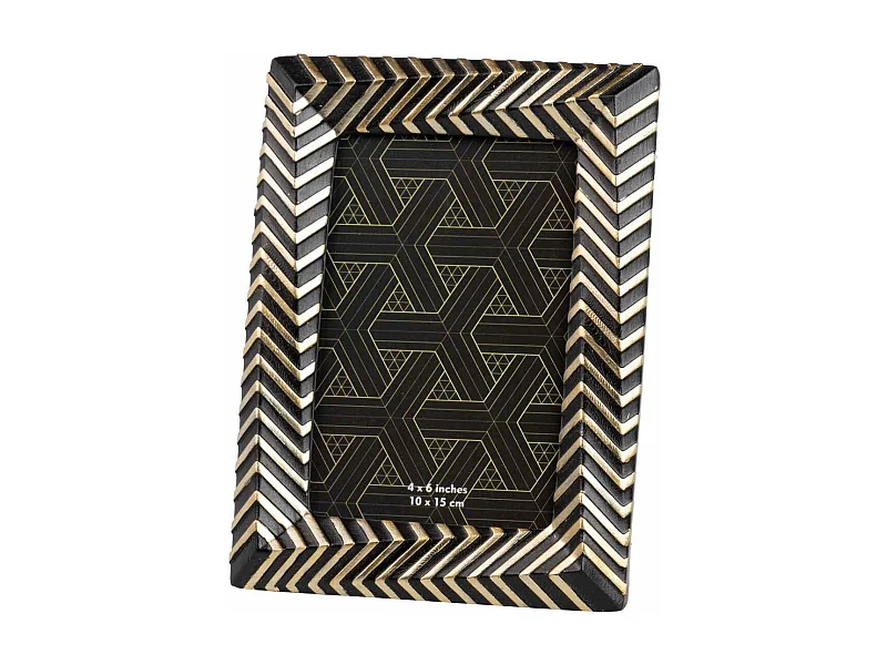 Portafotos Resina Negro Dorado 10x15 Cm