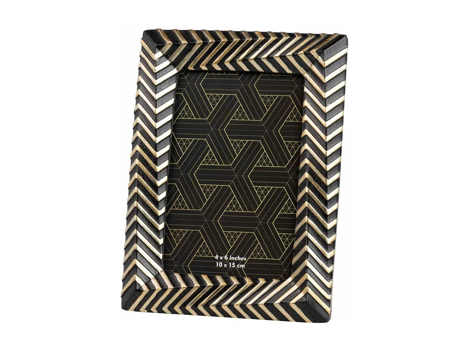 Portafotos Resina Negro Dorado 10x15 Cm