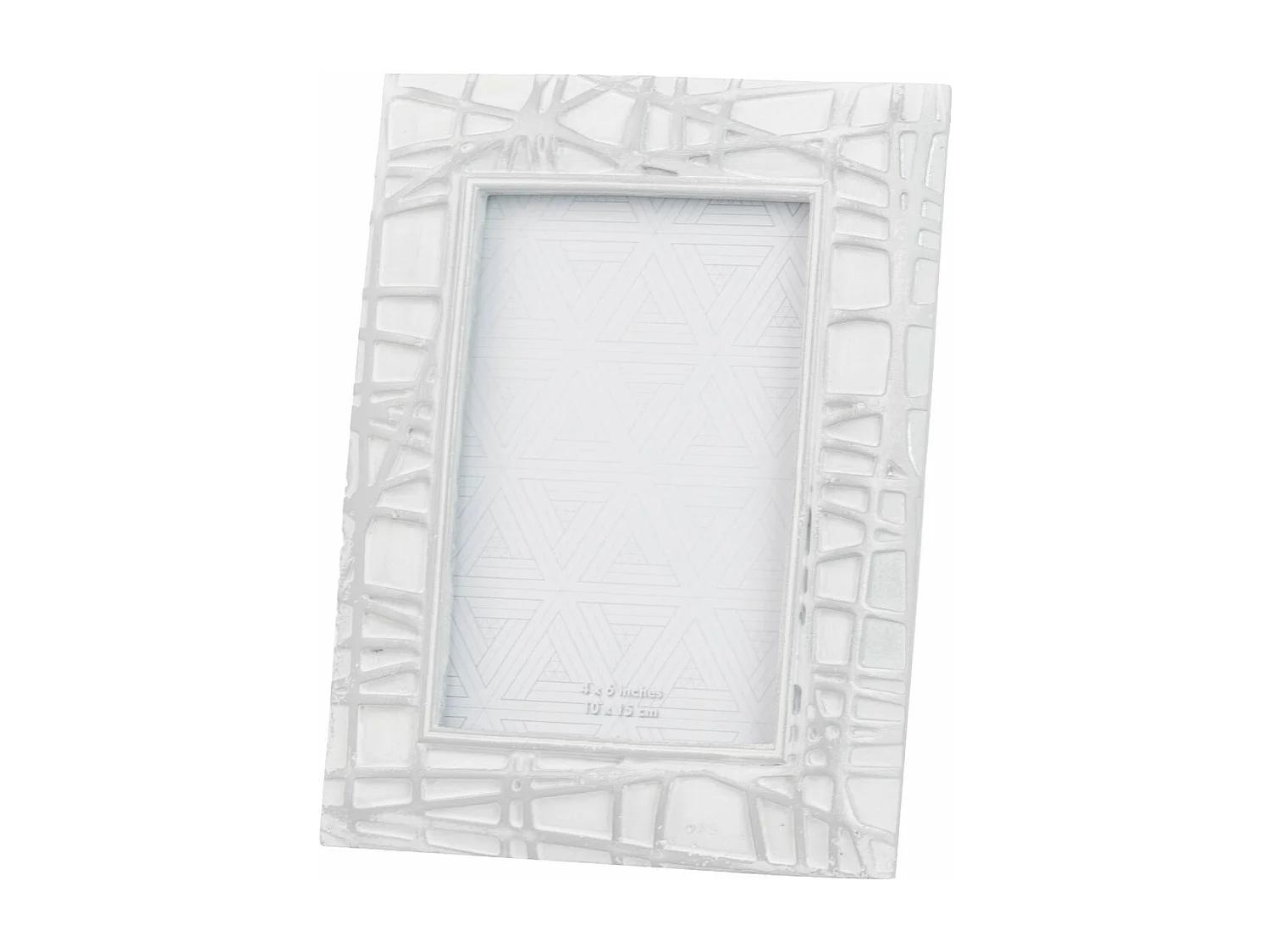 Portafotos Resina Plateado Blanco 10x15 Cm