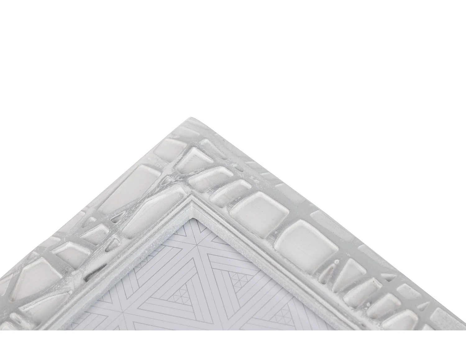 Portafotos Resina Plateado Blanco 10x15 Cm