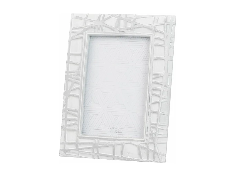 Portafotos Resina Plateado Blanco 10x15 Cm