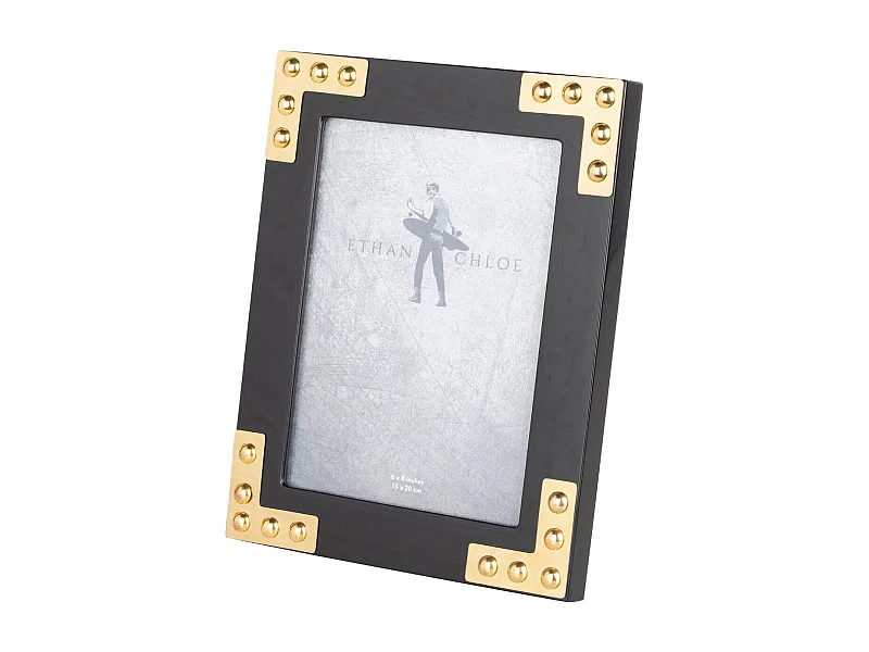 Portafotos Mdf / Metal Negro Dorado 15x20 Cm