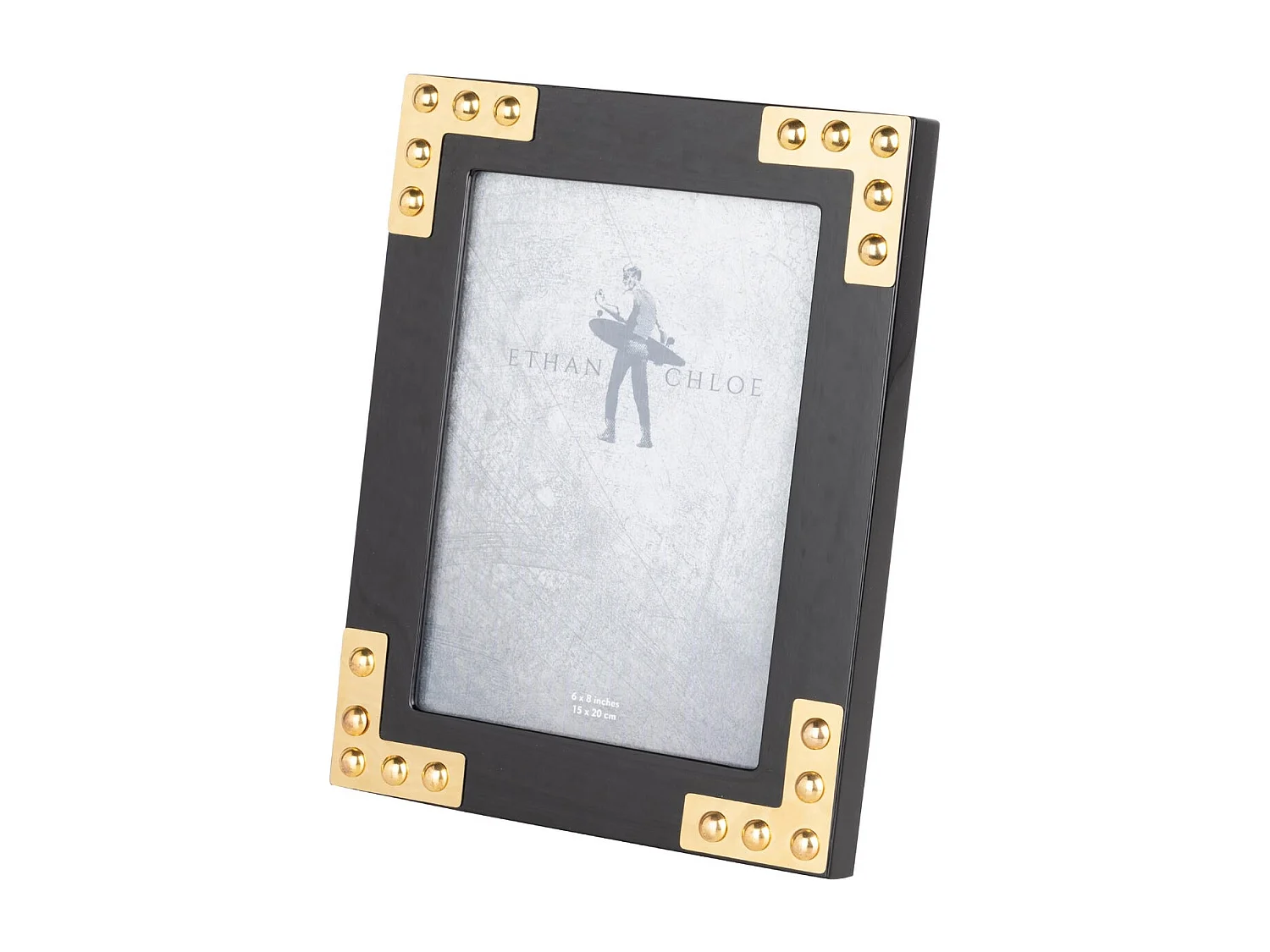 Portafotos Mdf / Metal Negro Dorado 15x20 Cm