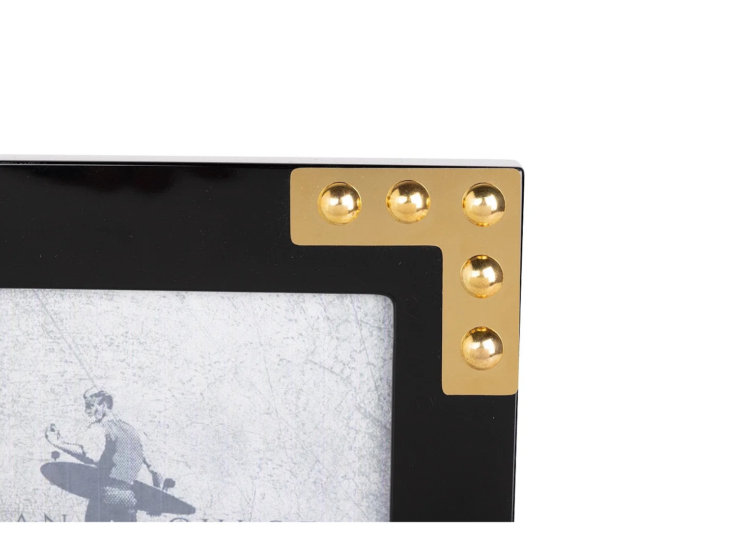 Portafotos Mdf / Metal Negro Dorado 15x20 Cm