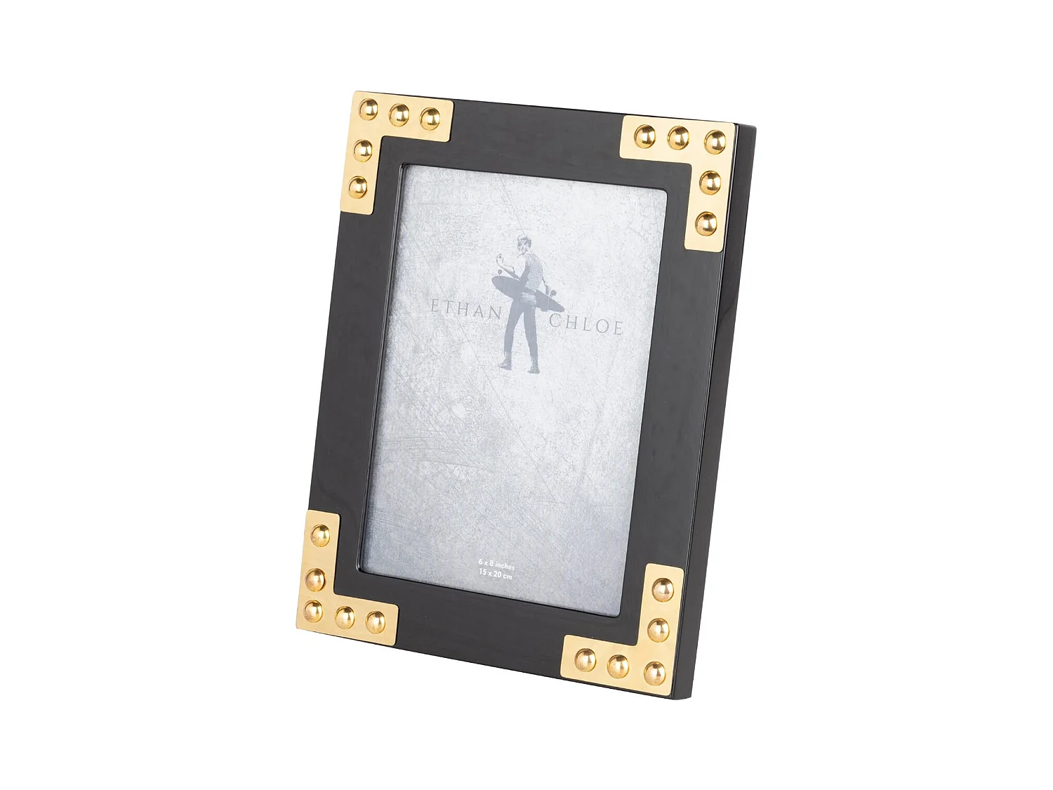 Portafotos Mdf / Metal Negro Dorado 15x20 Cm