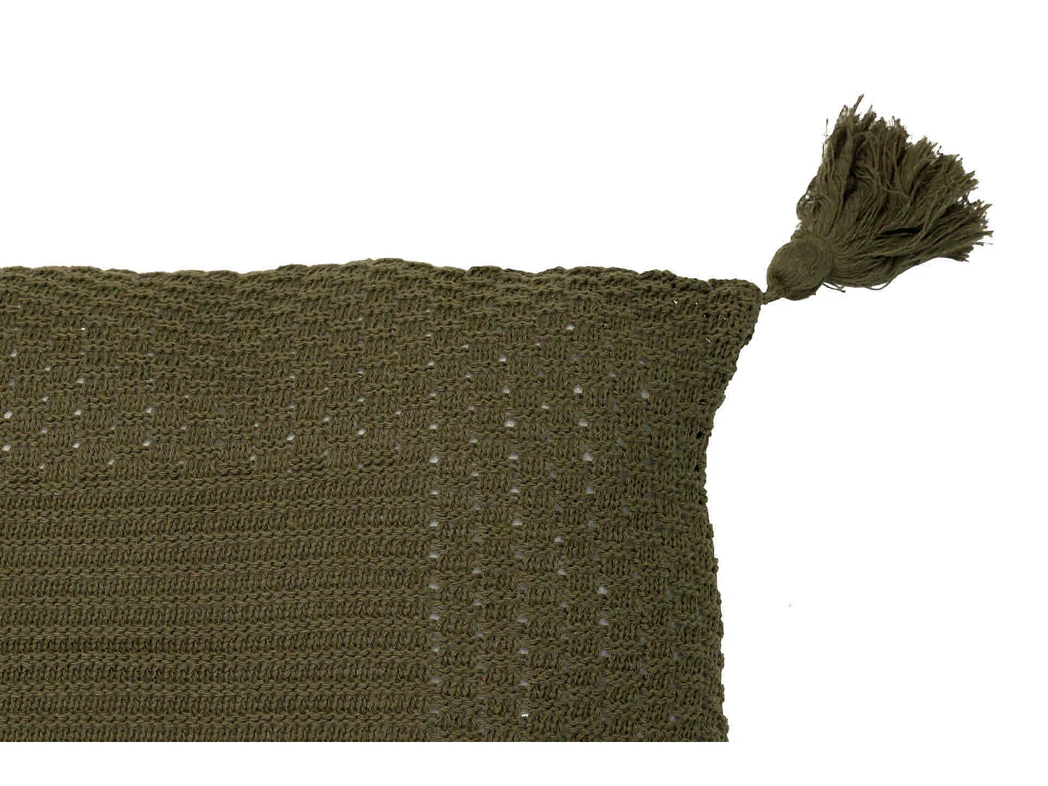 Cojin Hilo Borlones Verde Oliva 50x15x50 Cm