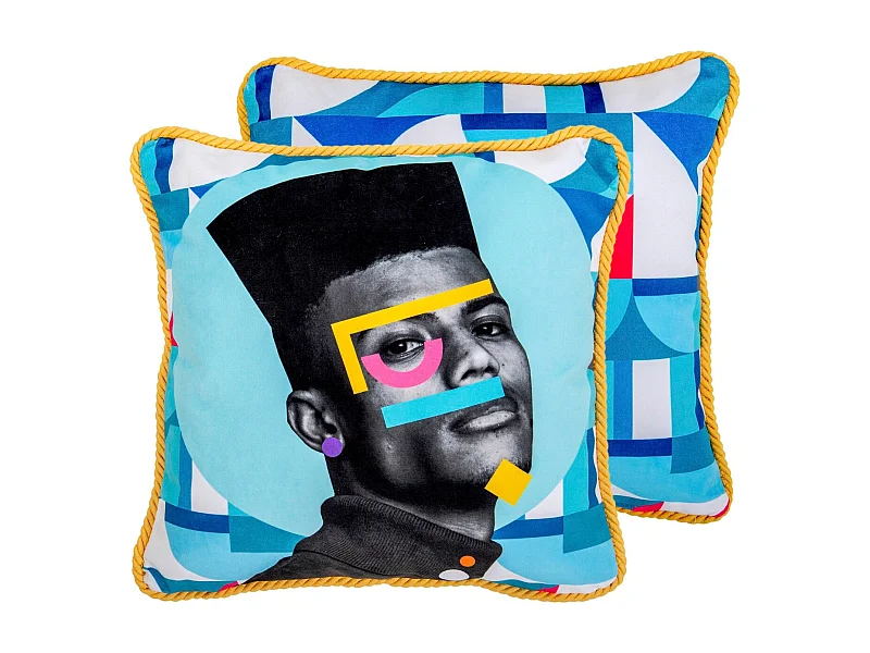 Cojin Retrato Geometrico Velvet 45x13x45 Cm