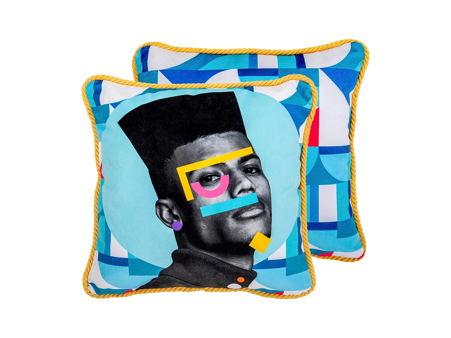 Cojin Retrato Geometrico Velvet 45x13x45 Cm