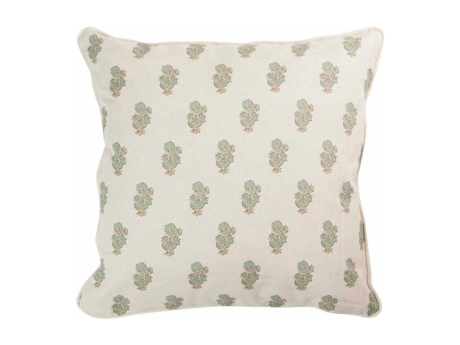 Cojin Lino Flores Rayas 45x45 Cm