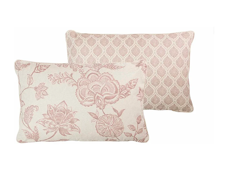 Cojin Lino Flores Hojas 60x40 Cm