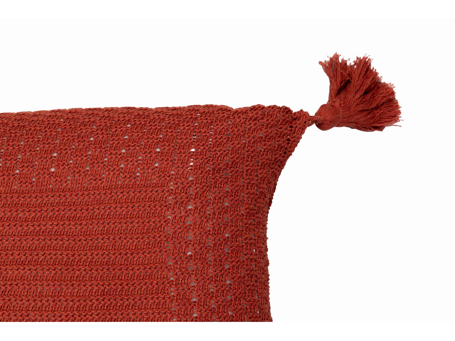 Cojin Hilo Borlones Teja 60x15x40 Cm