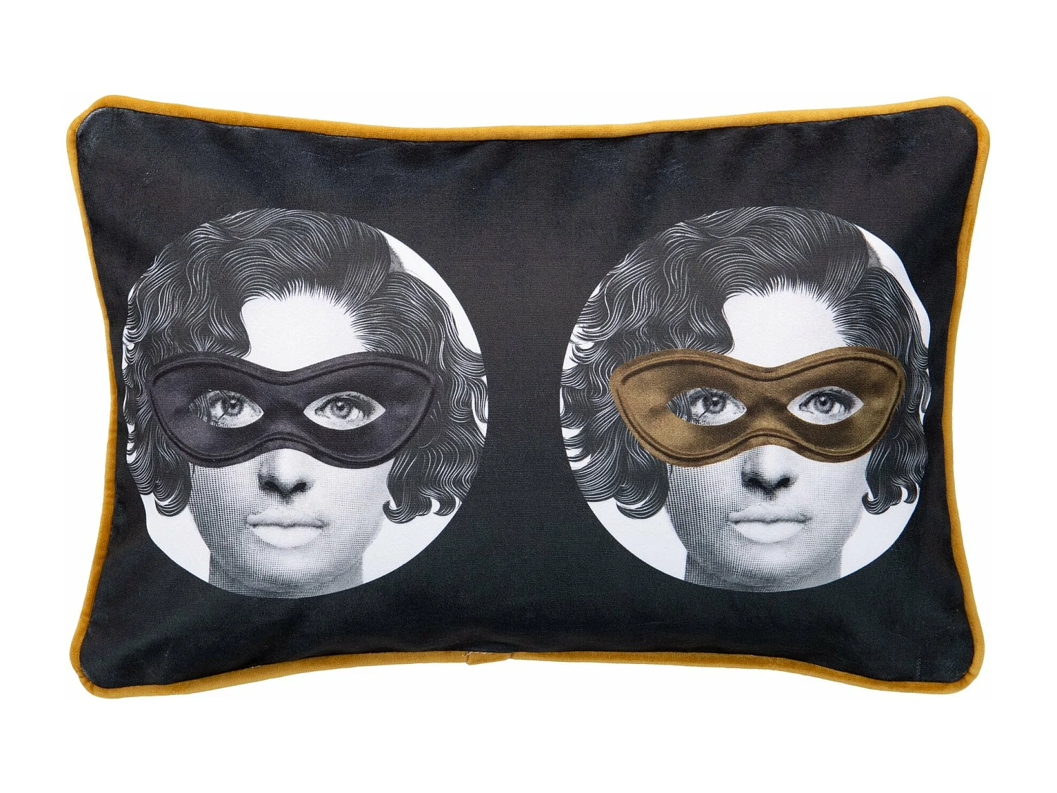 Cojin Velvet Gavalieri Gemetrico Negro Blanco 45x13x30 Cm