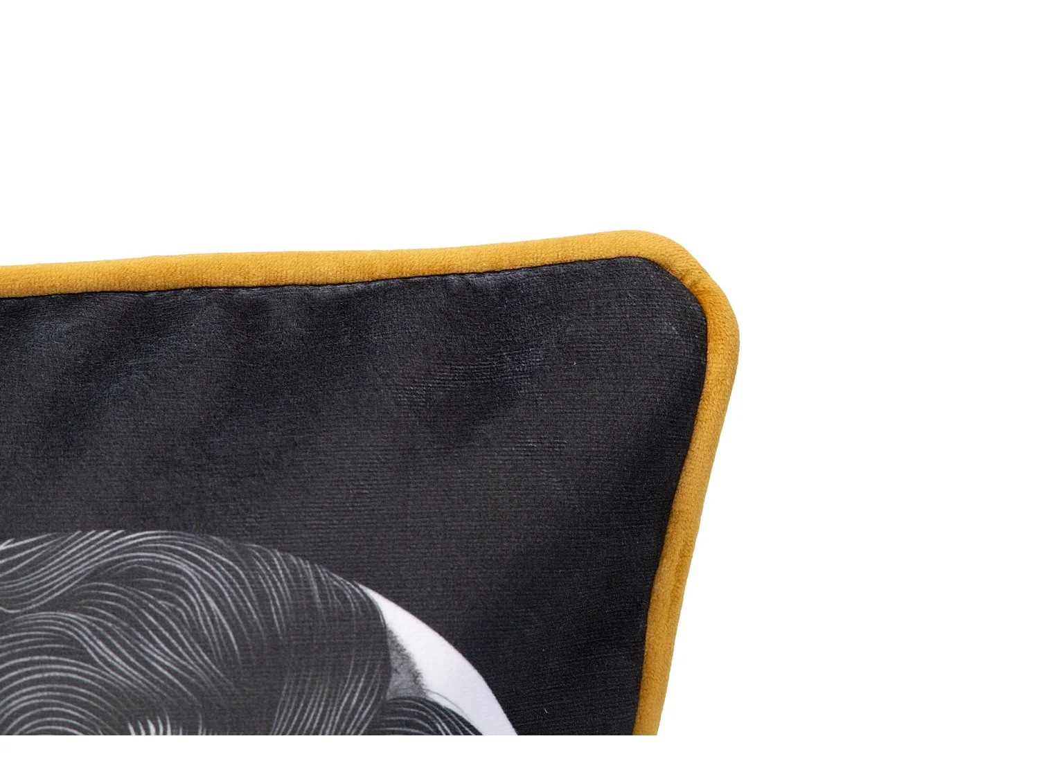 Cojin Velvet Gavalieri Gemetrico Negro Blanco 45x13x30 Cm