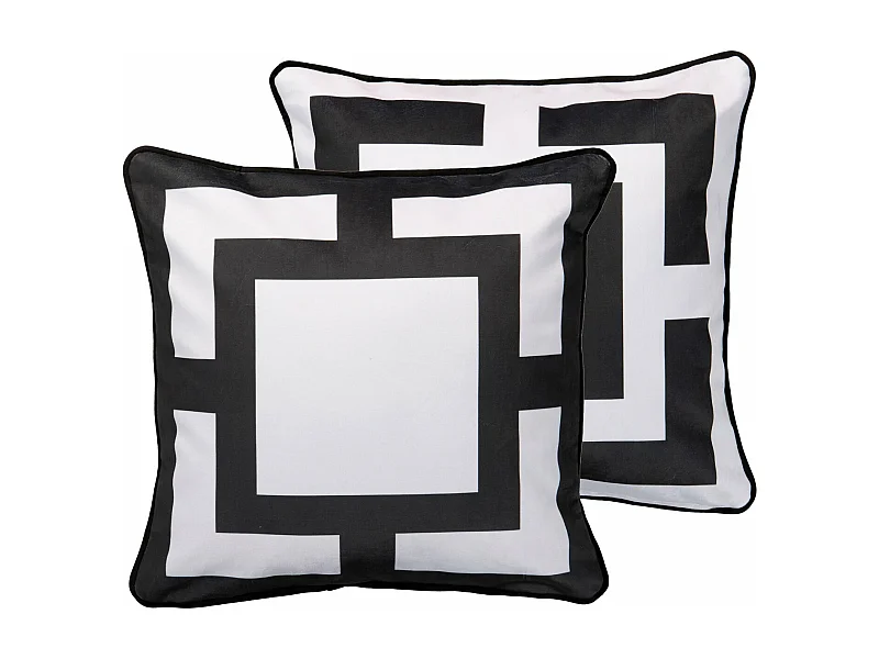 Cojin Velvet Gemetrico Blanco Y Negro 45x13x45 Cm