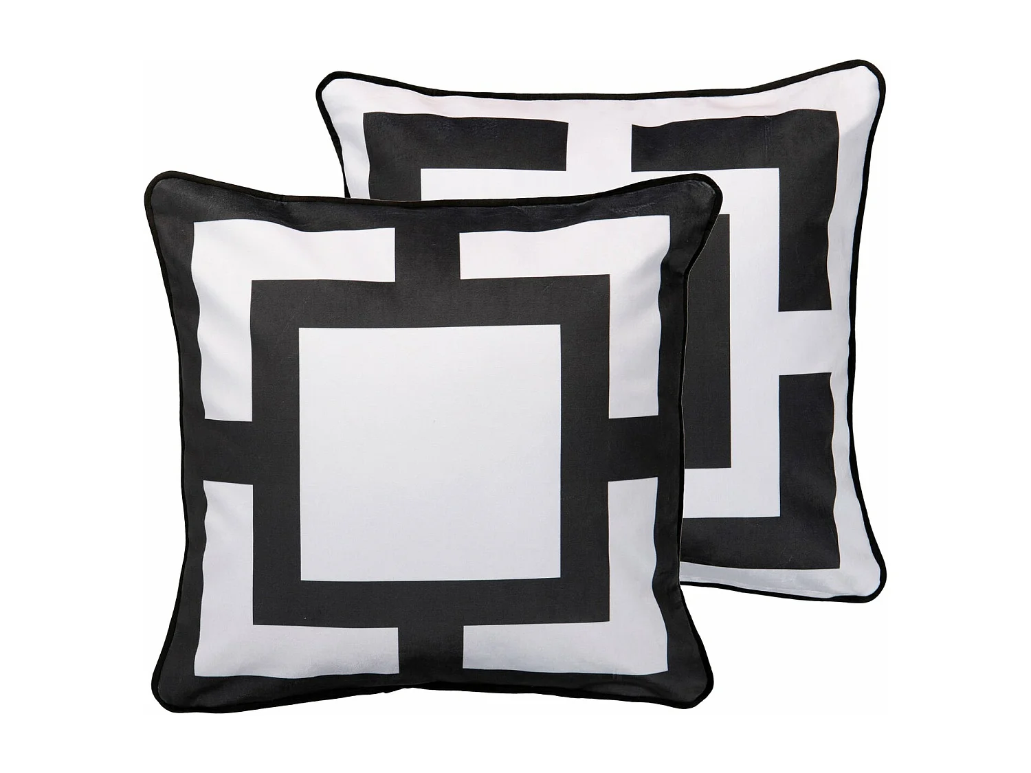 Cojin Velvet Gemetrico Blanco Y Negro 45x13x45 Cm
