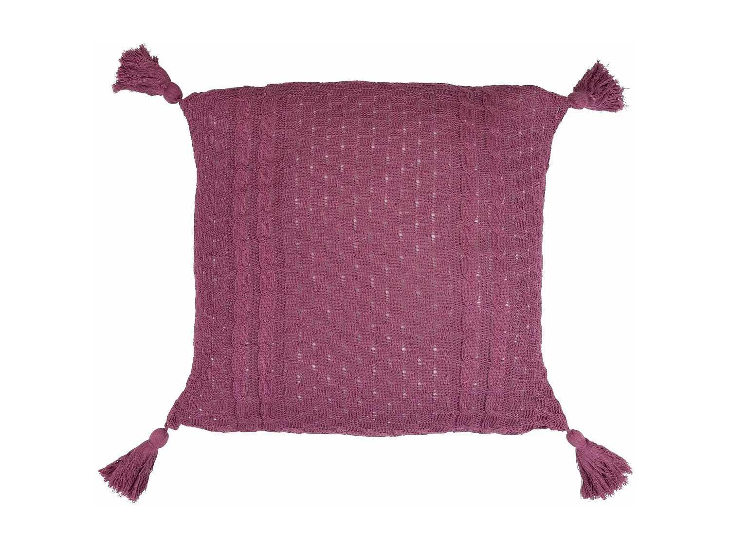 Cojin Hilo Borlones Berenjena 50x15x50 Cm